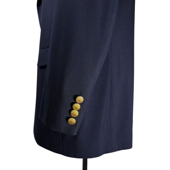 Vintage Brooks Brothers Mens 42L Blue Wool Blazer Sport Coat Jacket Gold Buttons - Picture 11 of 11